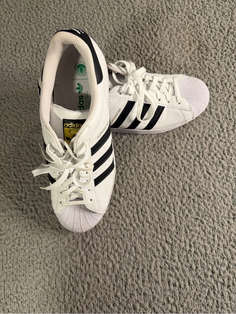 adidas White & Black Classic Superstar Sneakers